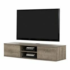 South Shore Agora Wall-Mounted Media Console Weathered Brown -South Shore shop unnamed file 700
