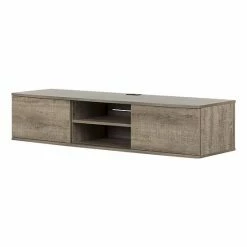South Shore Agora Wall-Mounted Media Console Weathered Brown -South Shore shop unnamed file 706