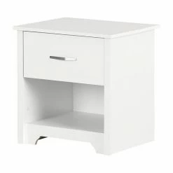 South Shore Fusion 1-Drawer Nightstand Pure White