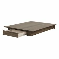 South Shore Holland Full/Queen Platform Bed With Storage Drawer Gray -South Shore shop unnamed file 730