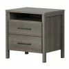 South Shore Gravity 2-Drawer Nightstand Gray -South Shore shop unnamed file 755