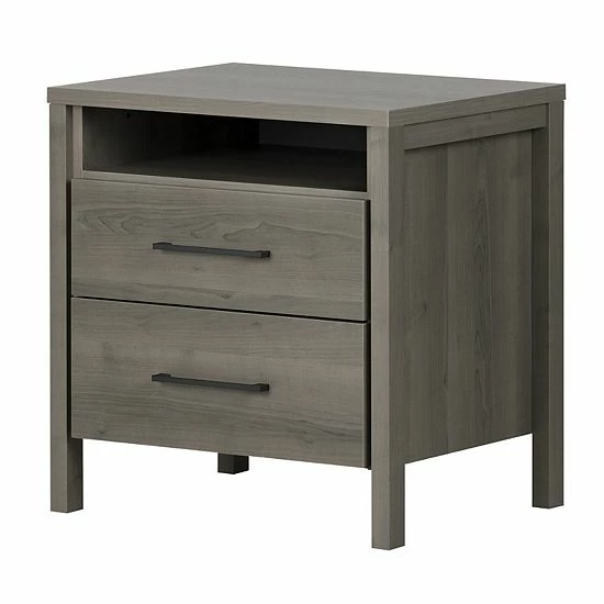 South Shore Gravity 2-Drawer Nightstand Gray 11 South Shore Gravity 2-Drawer Nightstand Gray - Image 9