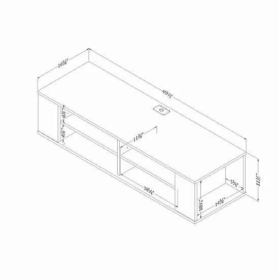 South Shore City Life Wall-Mounted Media Console Natural Walnut 7 South Shore City Life Wall-Mounted Media Console Natural Walnut - Image 5