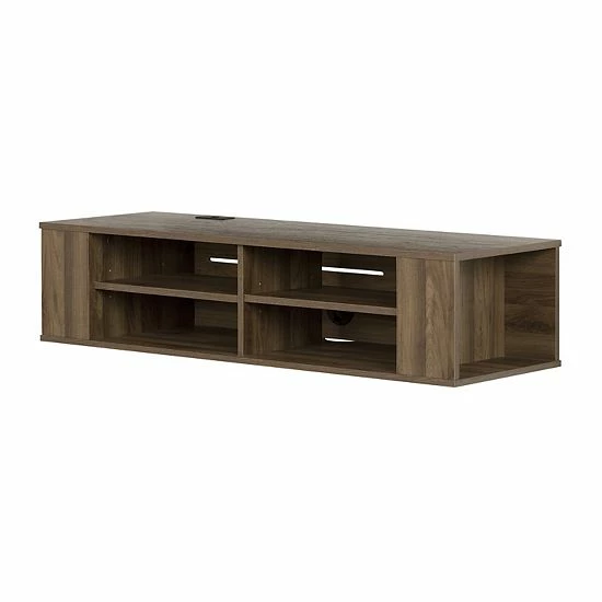 South Shore City Life Wall-Mounted Media Console Natural Walnut 9 South Shore City Life Wall-Mounted Media Console Natural Walnut - Image 7