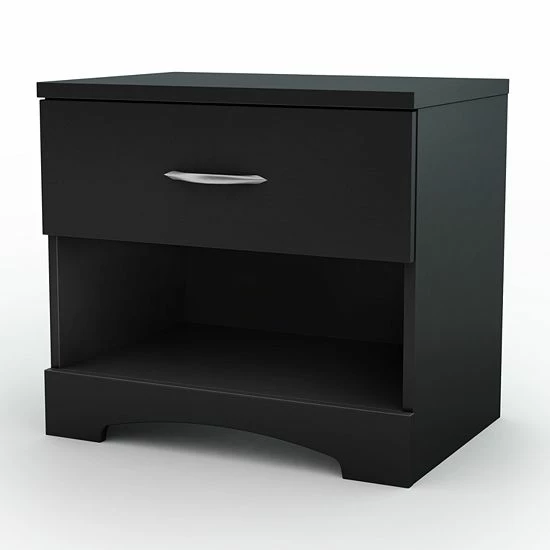 South Shore Black Contemporary Nightstand 3 South Shore Black Contemporary Nightstand