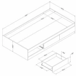 South Shore Navali Mates Twin Bed With 3 Drawers Blueberry -South Shore shop unnamed file 824