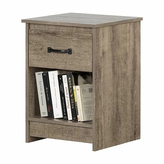 South Shore Tassio 1-Drawer Nightstand Weathered Oak 7 South Shore Tassio 1-Drawer Nightstand Weathered Oak - Image 5