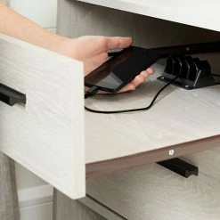 South Shore Fynn Nightstand With Cord Catcher Gray Oak -South Shore shop unnamed file 883