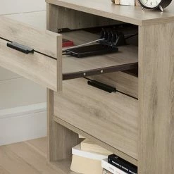 South Shore Fynn Nightstand With Cord Catcher Gray Oak -South Shore shop unnamed file 886
