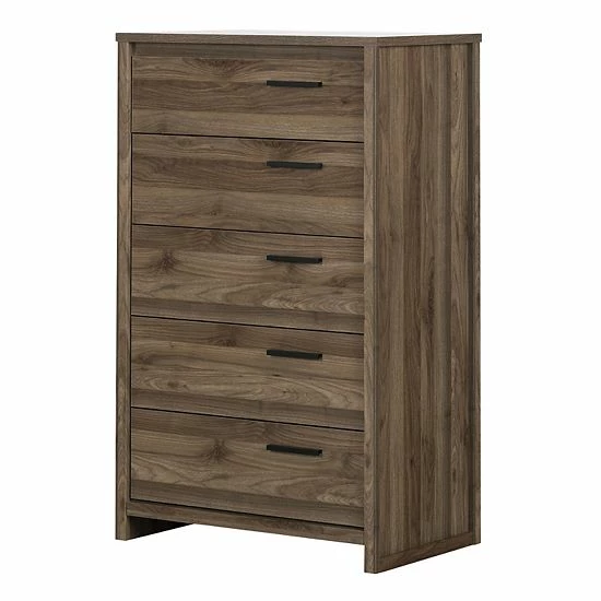 South Shore Tao 5-Drawer Chest Natural Walnut 11 South Shore Tao 5-Drawer Chest Natural Walnut - Image 9